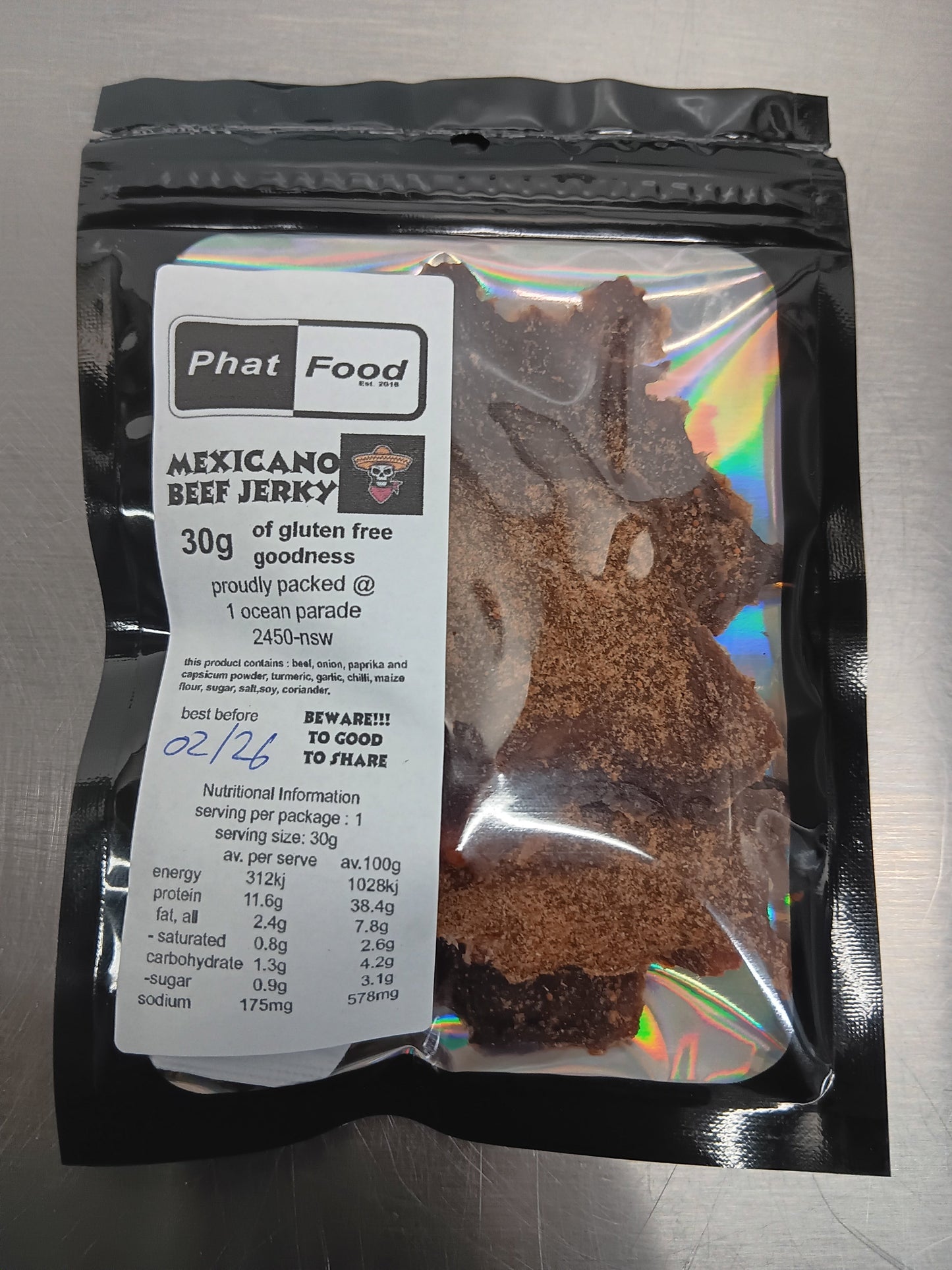 30g mexicano beef jerky