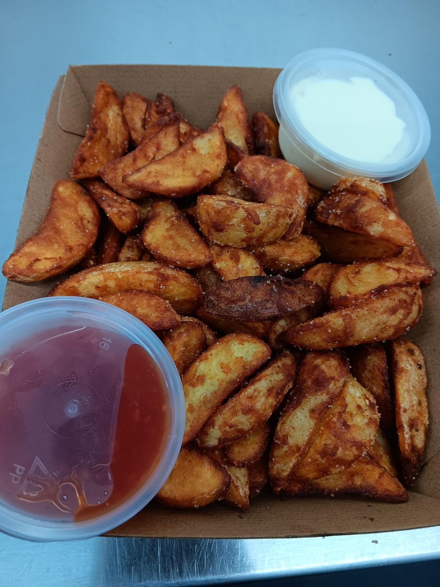 saucy bbq selection of meat and wedges